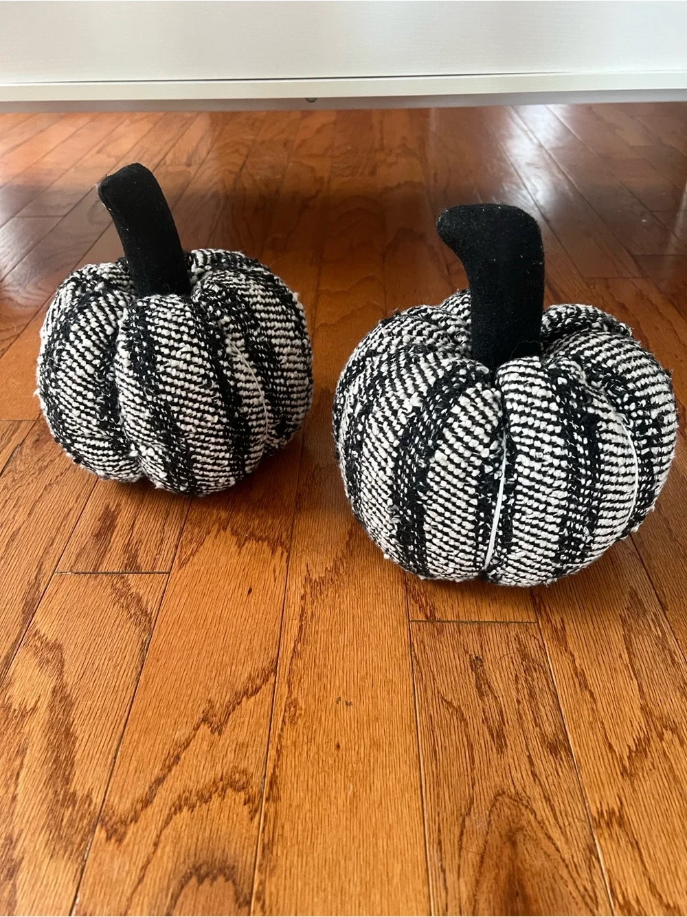 Black & White Fabric Decorative Pumpkins - Home Accents
